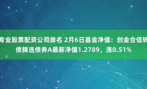 专业股票配资公司排名 2月6日基金净值：创金合信转债精选债券A最新净值1.2789，涨0.51%