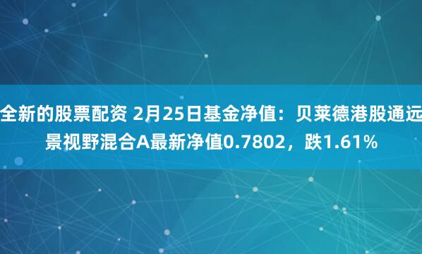 全新的股票配资 2月25日基金净值：贝莱德港股通远景视野混合A最新净值0.7802，跌1.61%